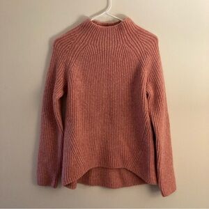 Madewell Dusty Rose Ribbed Mockneck Sweater